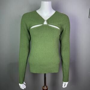 27 Miles sweater medium NWT cashmere green cutout sexy soft‎ quiet luxury shrug